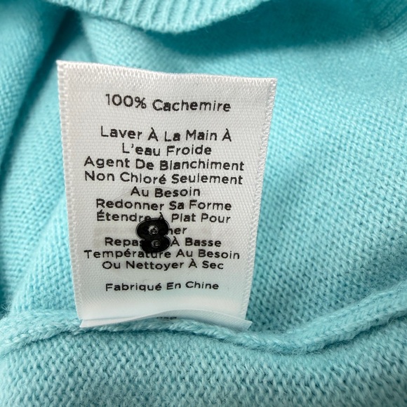 Talbots Pure Cashmere Crewneck Sweater Aqua Size Petite S - Picture 8 of 8
